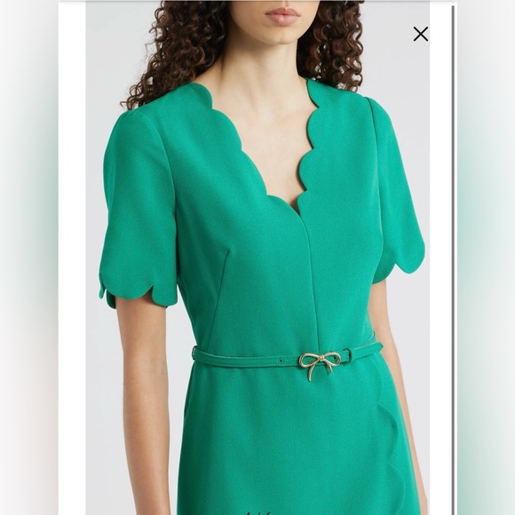 Eliza J Green Scalloped Sheath Dress size 6 NWT* - Picture 4 of 12